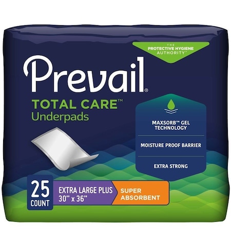 Prevail Total Care Super Absorbent Polymer Underpad, 30 x 36in, 25PK UP-425